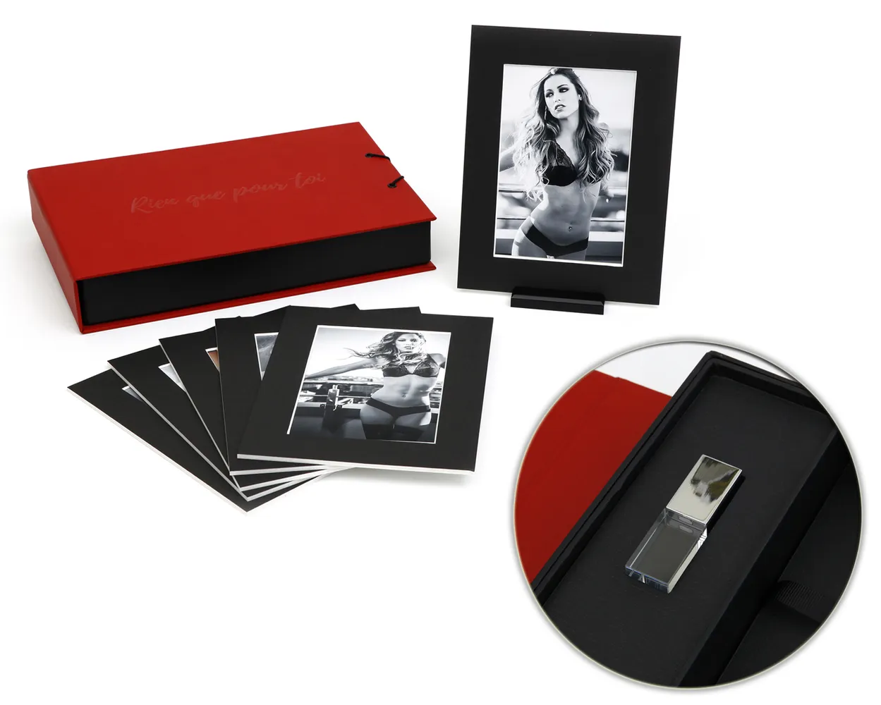 Caja Cartón Boudoir Passepartout 15x20cm + Apartado USB