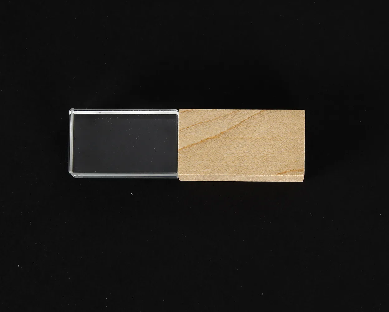 USB Cristal madera - metal